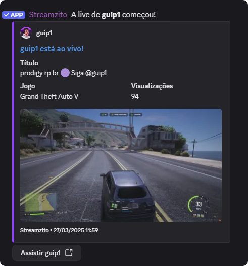 Exemplo de notificação